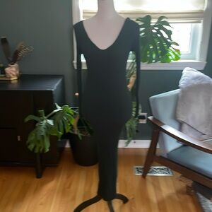 Fashion Nova Green V-Neck Bodycon Dress